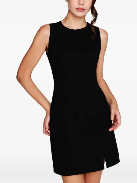 Sukienka mini Imroska bez rękawów z rozcieciem garniturowa czarna