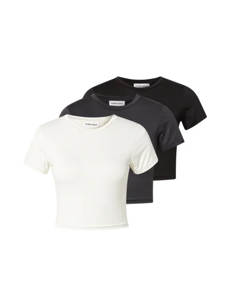 STUDIO SELECT Tricou Caro pământiu / negru alb