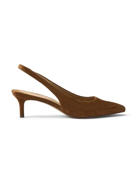 Lauren Ralph Lauren pantofi cu stiletto din piele întoarsă Lolah II maro