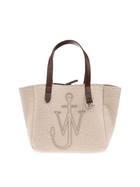 Shopperka Jw Anderson skórzana beżowa