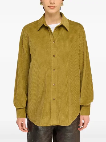 Cămașă Semicouture de catifea cord verde