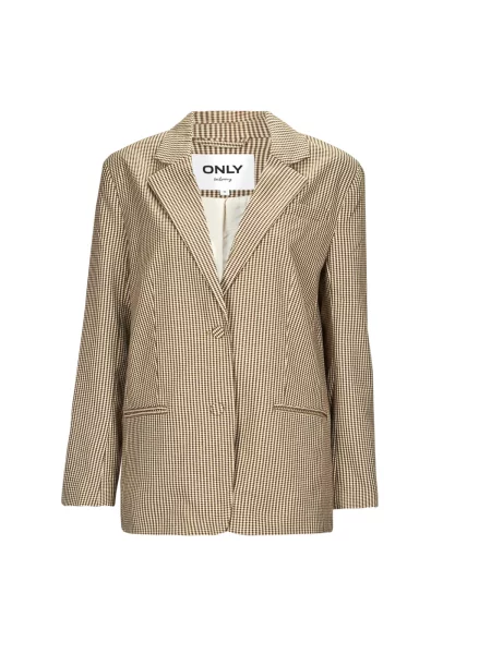 Blazer Only s karirastim vzorcem bež