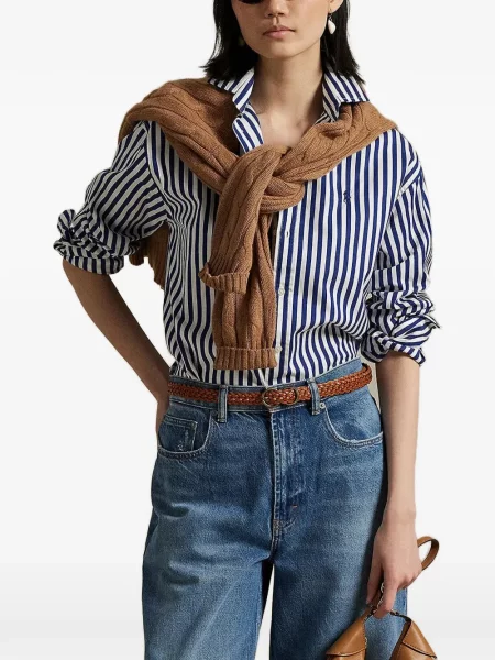 Tricou polo Polo Ralph Lauren cu autograf cu decolteu în V roșu