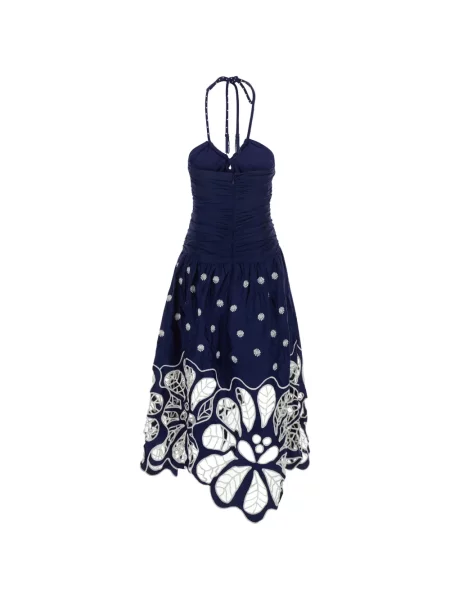 Rochie midi Farm Rio cu broderie albastru