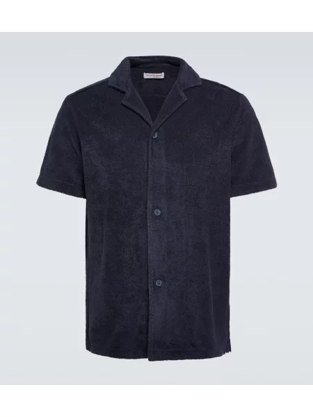 Cămașă Orlebar Brown din material terry maro