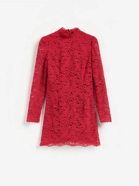 Reserved Rochie mini cu dantelă roșu