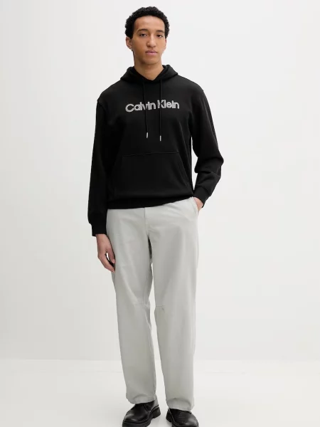 Jachetă cu glugă Calvin Klein cu glugă negru