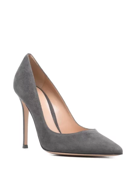 Pantofi cu toc Gianvito Rossi din piele de căprioară gri