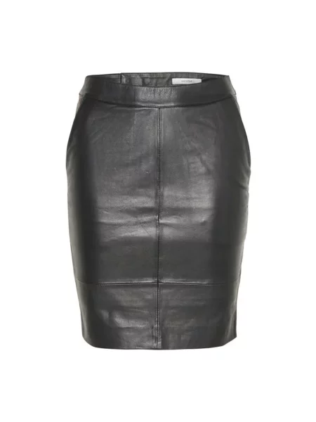 Gestuz Spódnica Skórzana Char schwarz czarna