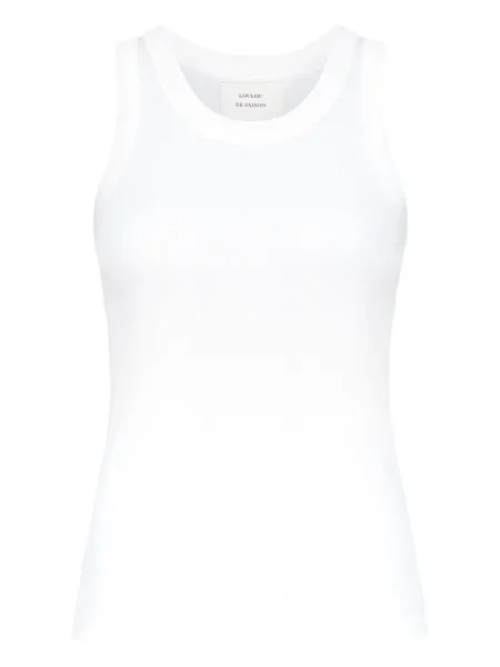 Top Loulou De Saison cu broderie alb