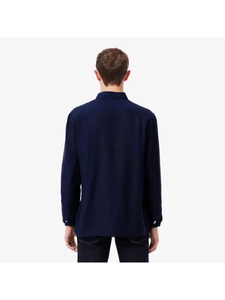 Lacoste Koszula Lniana granatowy