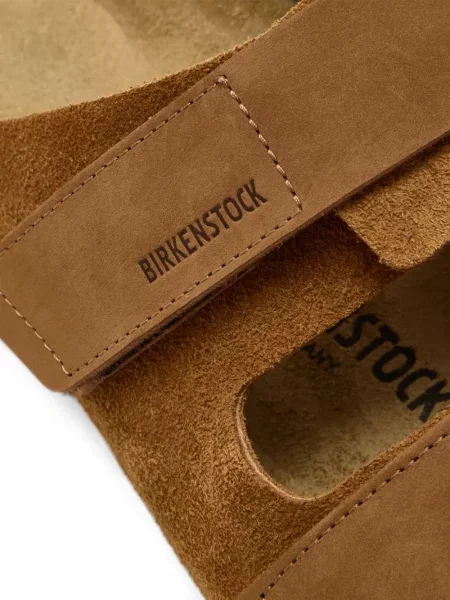 Zomšinės dirželis sandalai Birkenstock ruda