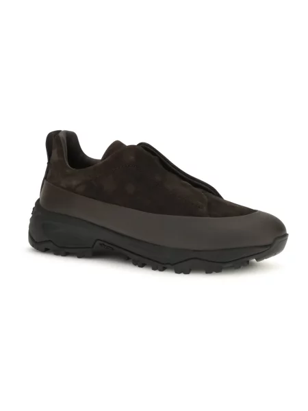 Sneakersy Zegna skórzane brązowe