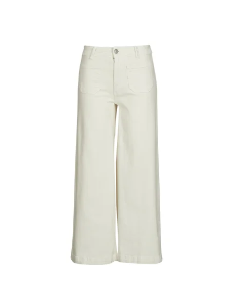 Cropp blugi Pepe Jeans cu talie înaltă alb