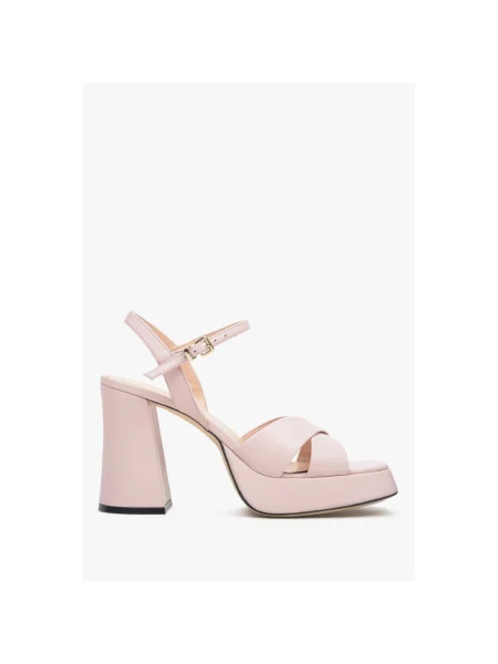 Кожаные босоножки Evaluna розовые