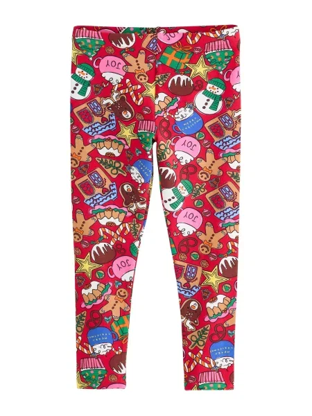 Next Leggings albastru / maro / verde pin roșu