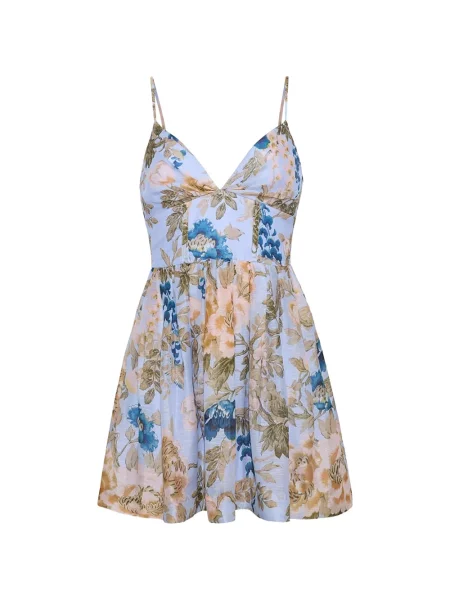 Rochie mini Cara Cara cu model floral cu imagine albastru