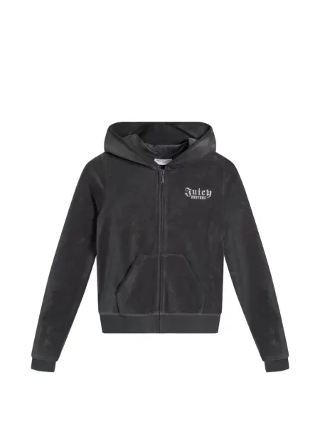 Hanorac cu glugă Juicy Couture din velur gri