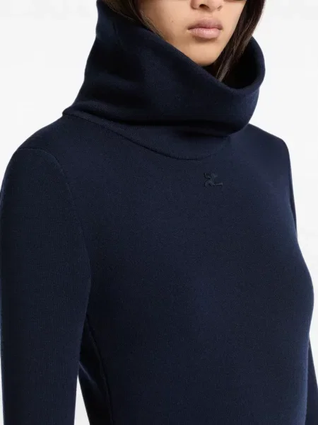 Pulover Courreges cu autograf albastru