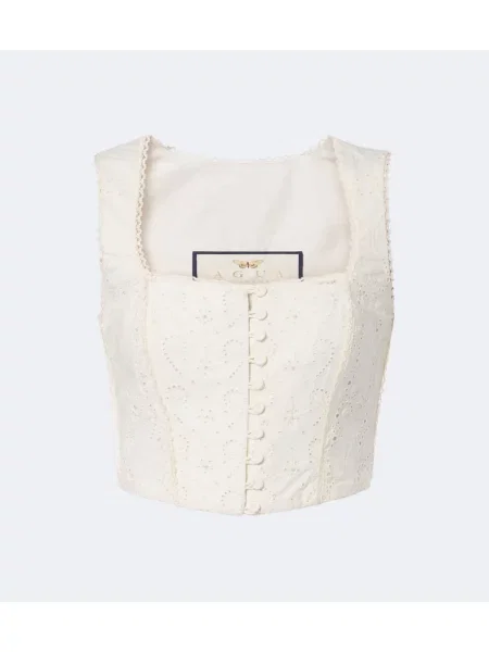 Top Agua By Agua Bendita cu broderie bej
