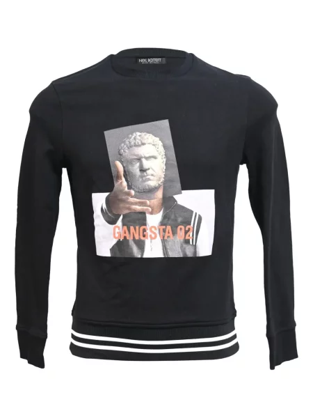 Pulover Neil Barrett cu decolteu rotund negru