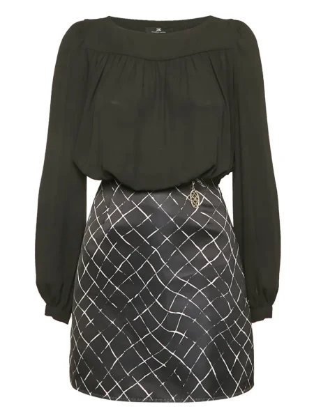 Rochie Elisabetta Franchi cu imprimeu geometric negru