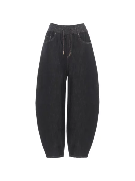 Jeansy Panicale ze sznurkiem niebieskie