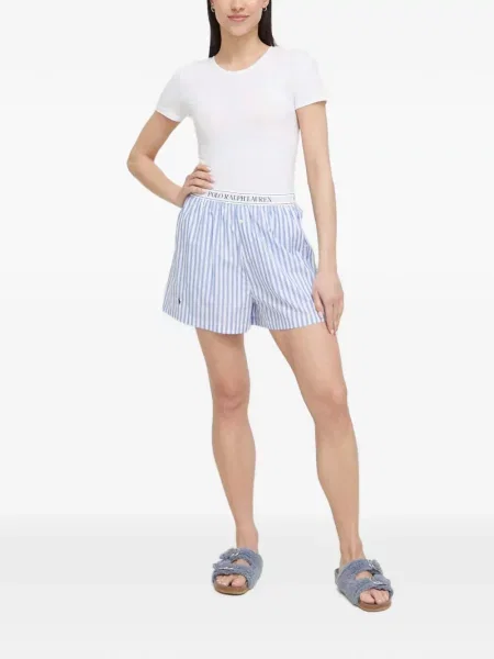 Kötött csíkos rövidnadrág Polo Ralph Lauren nyakkendővel fehér