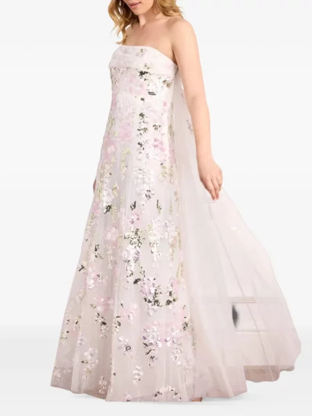 Rochie maxi Needle & Thread cu paiete alb