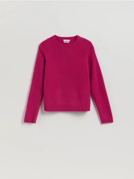 Reserved Wełniany sweter fioletowy