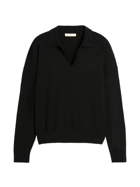 Tricou polo Slowear cu decolteu în V negru