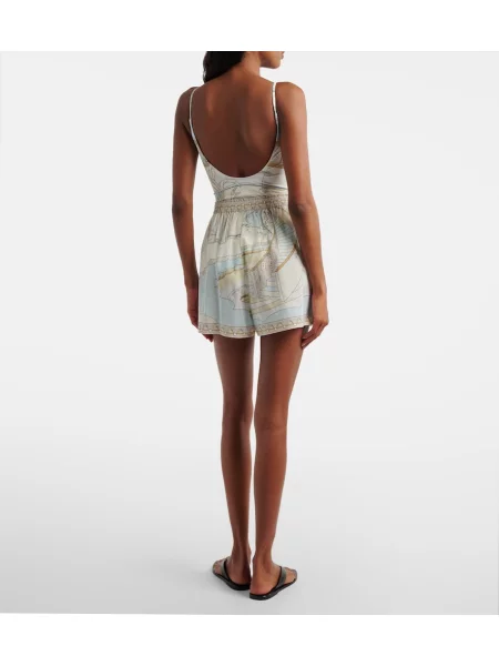 Pantaloni scurți Tory Burch cu imagine bej