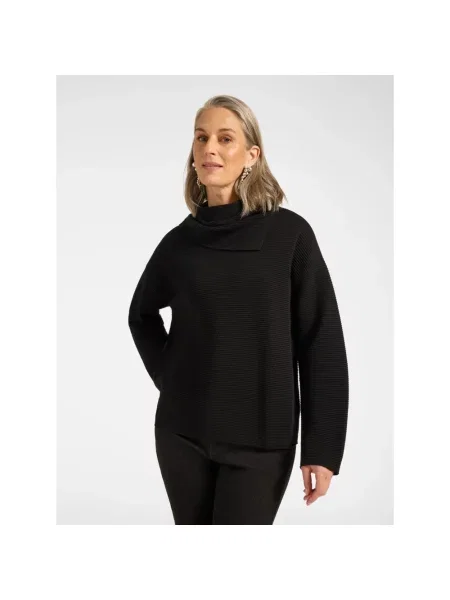 Lniany sweter Elena Miro' czarny