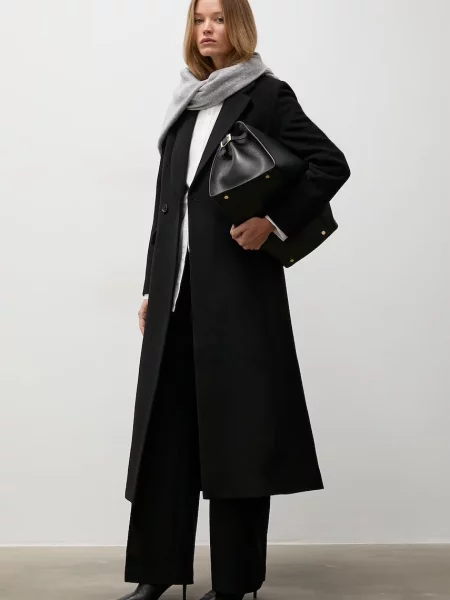 Palton Answear.lab de lână elegant negru