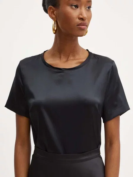 Svilena bluza Marciano Guess DENISE črna