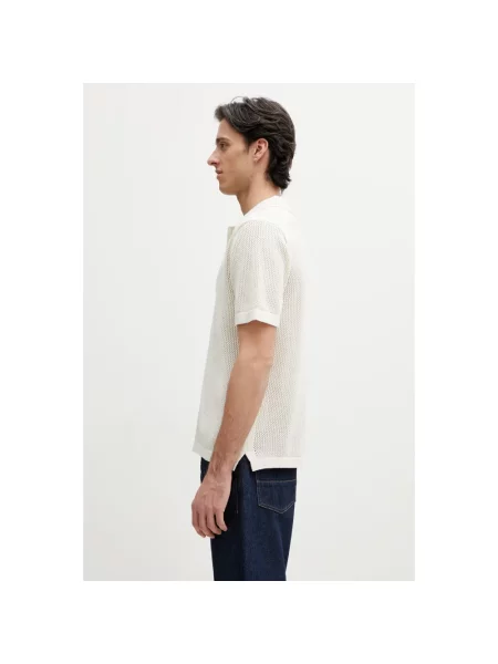 Maison Kitsuné polo swetrowe beżowa