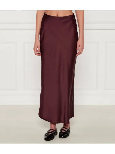 Guess Fustă midi Vișiniu bordo