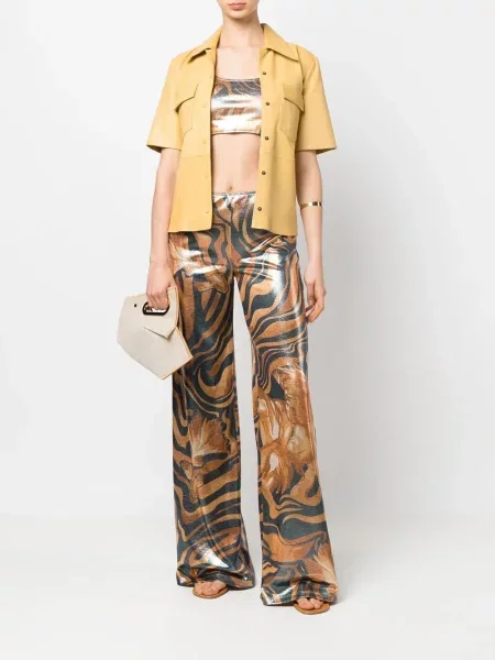 Pantaloni Alberta Ferretti cu imagine albastru