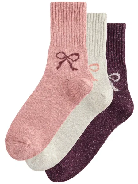 Next Șosete roz pal / roșu bordeaux / natural alb