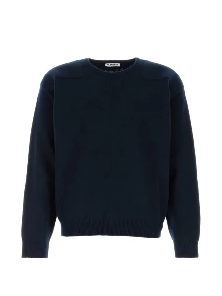 Pulover Jil Sander cu decolteu rotund albastru