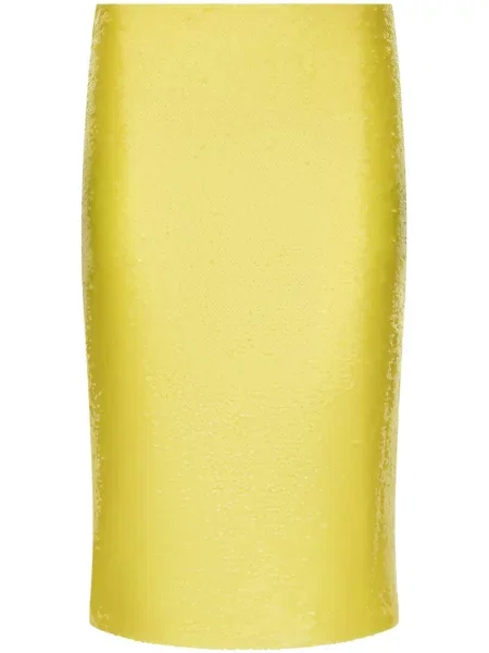 Fustă tip creion Dolce & Gabbana cu paiete galben