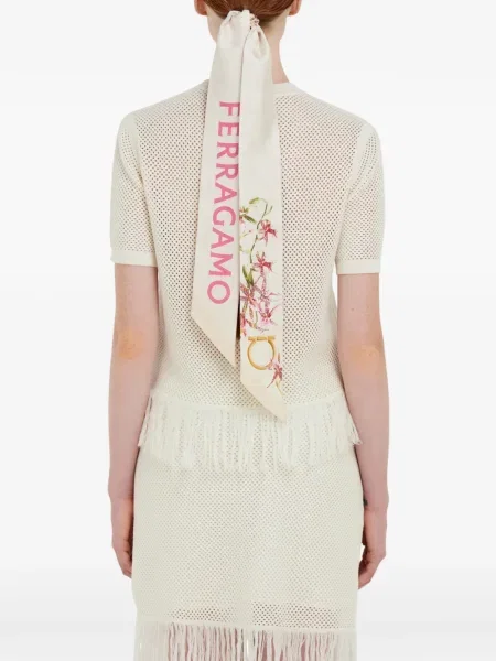 Fular Ferragamo de mătase cu imagine