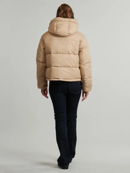 Geacă de blugi Tommy Jeans cu glugă bej