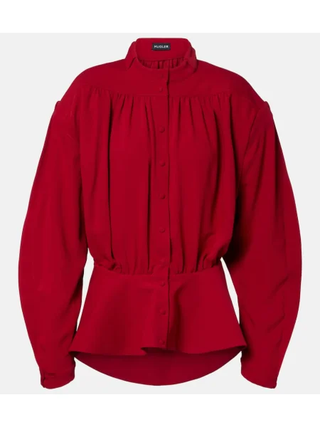 Bluză Mugler din țesătură twill roșu