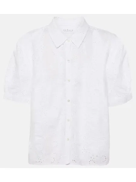 Top Velvet de catifea alb