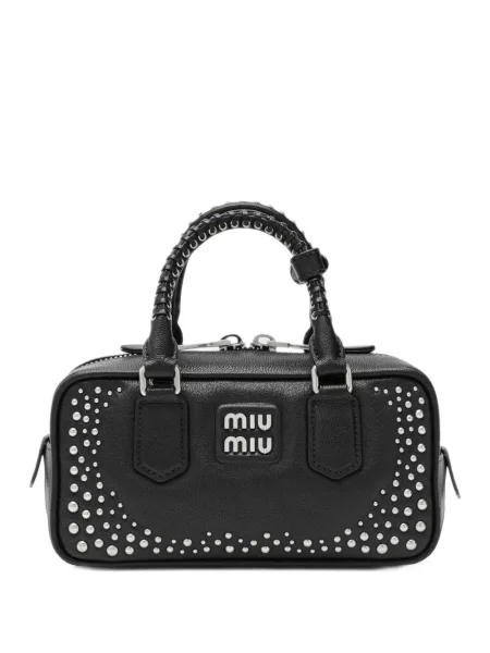 Geantă Miu Miu din piele cu tepi negru