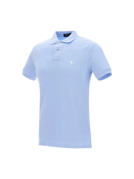 Koszulka polo o kroju slim fit z czystej bawełny Polo Ralph Lauren niebieska