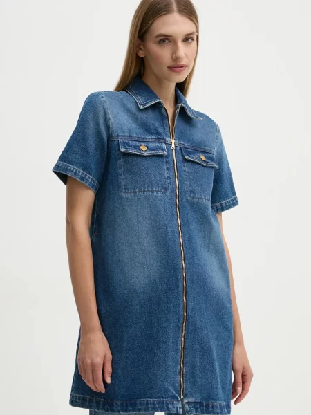 A.P.C. rochie din denim robe amanda mini drept albastru