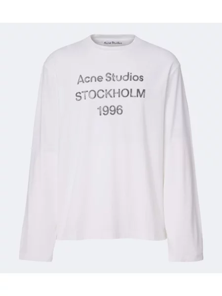 Tricou Acne Studios din jerseu cu autograf alb