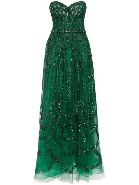 Rochie Zuhair Murad cu broderie verde